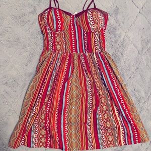 Red/orange print summer dress